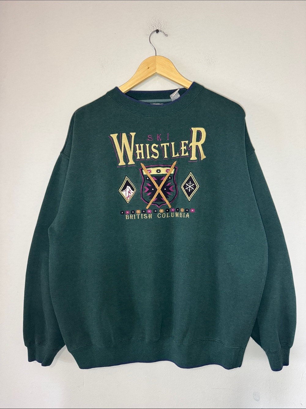 Vintage Ski Whistler British Columbia Crewneck / XL / 90s